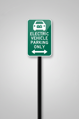 Electric Vehicle Parking Only Sign - Right Arrow