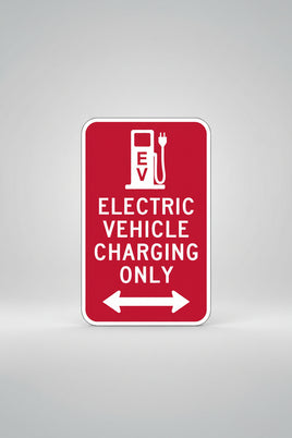 Electric Vehicle Charging Only Sign - Double Arrow