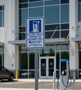 3 Hour Time Limit Electric Vehicle Parking Sign