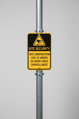 Construction Site Security 24 Hour Video Surveillance Sign