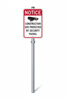 Notice Construction Site Protected By Security Patrol Sign
