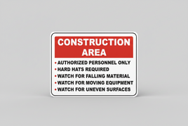 Construction Area 5 Safety Rules Sign