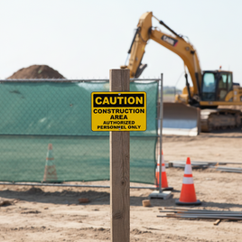 Caution Construction Area Authorized Personnel Only Sign
