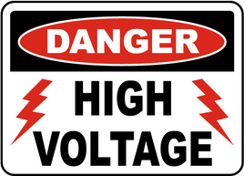 Danger High Voltage Sign with lightning bolts

 - 12x18