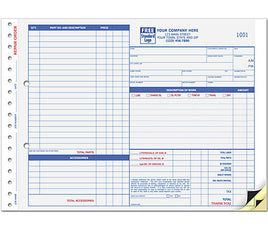 Repair Orders, Garage, Carbon, Side-Stub, Large Format
Item#: 655 Size: 11 x 8 1/2"