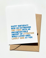 Extinguish Tiny Fires Funny Modern Birthday Card