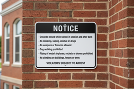 Notice School Ground Rules Sign
