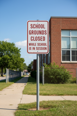 School Grounds Closed While in Session Sign