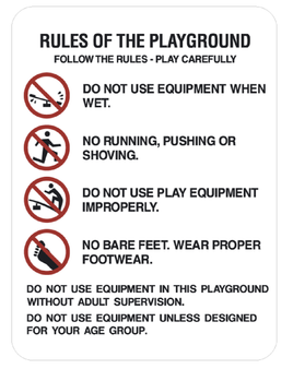 Rules for Use of Playground  18 x 24