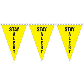 100' Safety Slogan Pennant (Stay Alert)