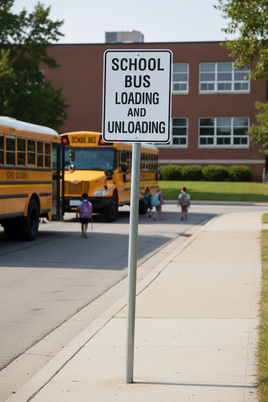 School Buses Loading And Unloading Sign