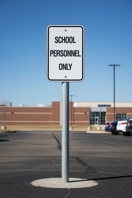 School Personnel Only Sign