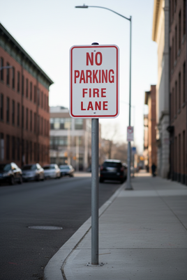 No Parking Fire Lane Sign