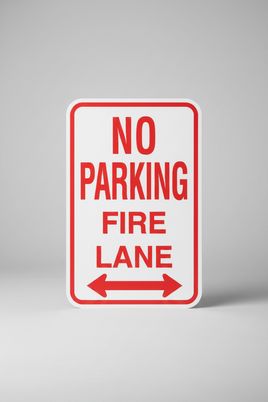 No Parking Fire Lane Left & Right Sign