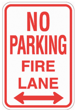 No Parking Fire Lane Left & Right   Sign - 12x18