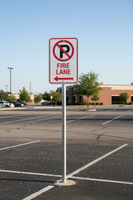 No Parking Fire Lane Left Symbol   Sign - 12x18