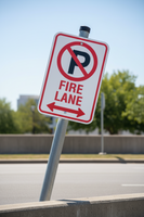 No Parking Fire Lane Double Arrow Symbol   Sign - 12x18