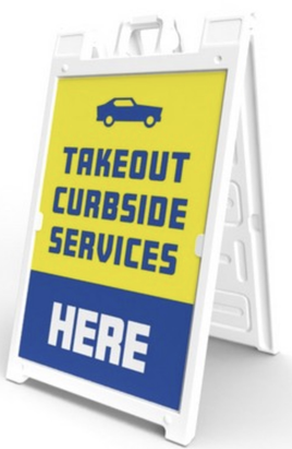 Signicade® Sign Holder (2 Signs)  Take Out Curb Service