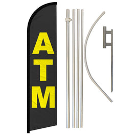 ATM Windless Banner Flag & Pole Kit