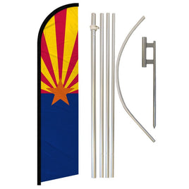 Arizona Windless Banner Flag & Pole Kit