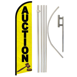 Auction Windless Banner Flag & Pole Kit