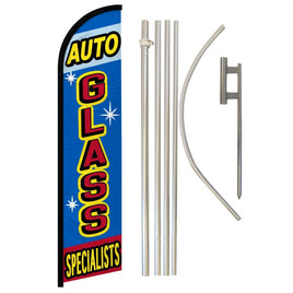 Auto Glass Specialists Windless Banner Flag & Pole Kit