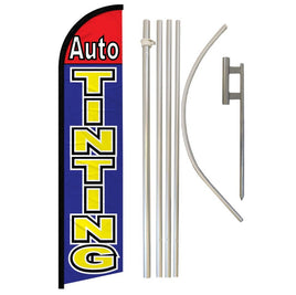 Auto Tinting (Red & Blue) Windless Banner Flag & Pole Kit