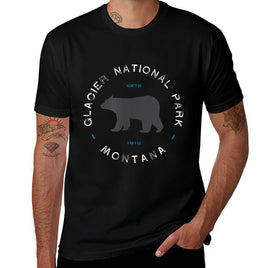 Glacier National Park Retro Vintage Graphic  Graphic-printed T-Shirt