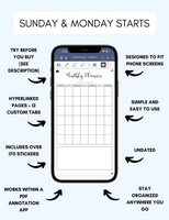 Digital Phone Planner Blue