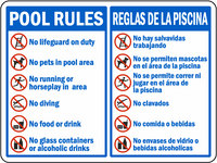 Pool Rules; No Lifeguard On Duty