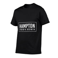 HAMPTON VA VIRGINIA Funny City Coordinates Home Roots Gift  Heathered Texture T-Shirt