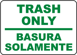 Trash Only Signs