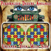Autism awareness for a round headlight decal. 34