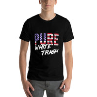 Funny Redneck, American USA Pure White Trash  Ribbed Collar T-Shirt