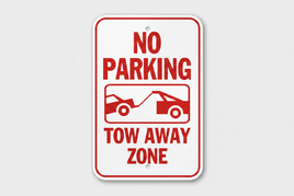 No Parking - Tow Away Zone Sign