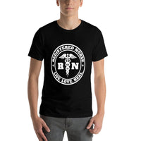 Registered Nurse Live Love Heal Pocket Logo RN  Slim-fit Cut T-Shirt