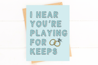 Playing for Keeps Cute Engagement Party Card Wedding