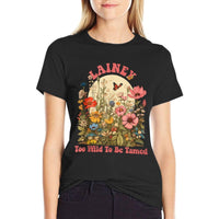 LAINEY Name Cute Retro Girls Wildflower LAINEY Name  Cotton T-Shirt