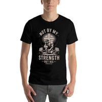 Men Christian Gym Not By My Strength But His Workout On Back  Versatile T-Shirt