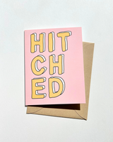 Hitched Cute Engagement Party Card Wedding Card for Couple