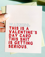 Warning This Is A Valentine's Day Card Funny Valentine's Day Card Sweet Card