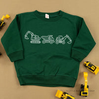3 IN A ROW - CONSTRUCTION TRUCKS - Child Sweater