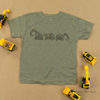 3 In a Row - Construction Trucks - Child Tee