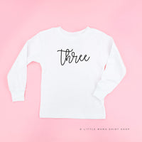 Birthday Number - Cursive Font - Child Long Sleeve Tee