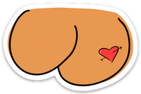 Butt Heart Tattoo Vinyl Sticker