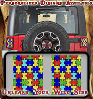 Autism puzzle taillight cover decal 40