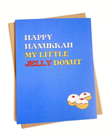 Jelly Donut Cute Hanukkah Card for Couples Romantic Holiday