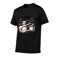 Funny Cute Coffee Dog Books Lover Gift Idea Women Men Kids  Vintage-inspired T-Shirt
