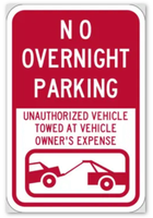 No Overnight Parking - 24x18