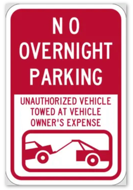 No Overnight Parking